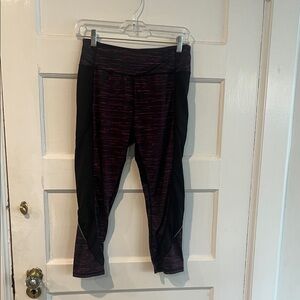 Women's Black and Purple Leggings